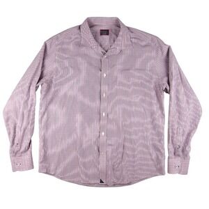 UNTUCKit Shirt Mens XXL Red Long Sleeve Button Down Dress Shirt Checkered‎ Plaid